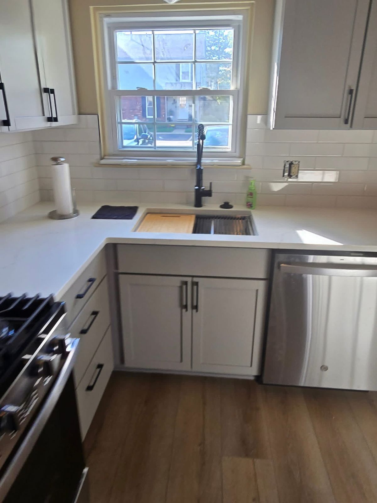 Kitchen remodel with new cabinets and quartz counters by CCP Contracting